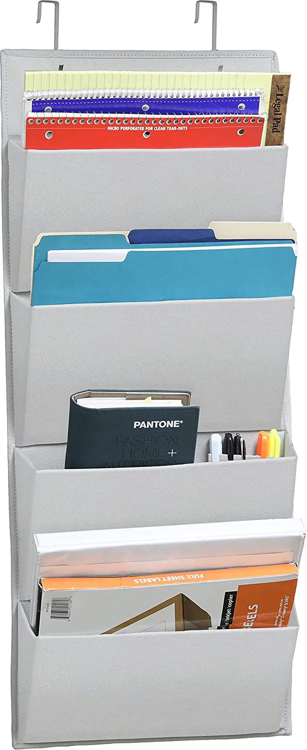 4 Pockets Wall Organizer - Neutral Hanging Storage