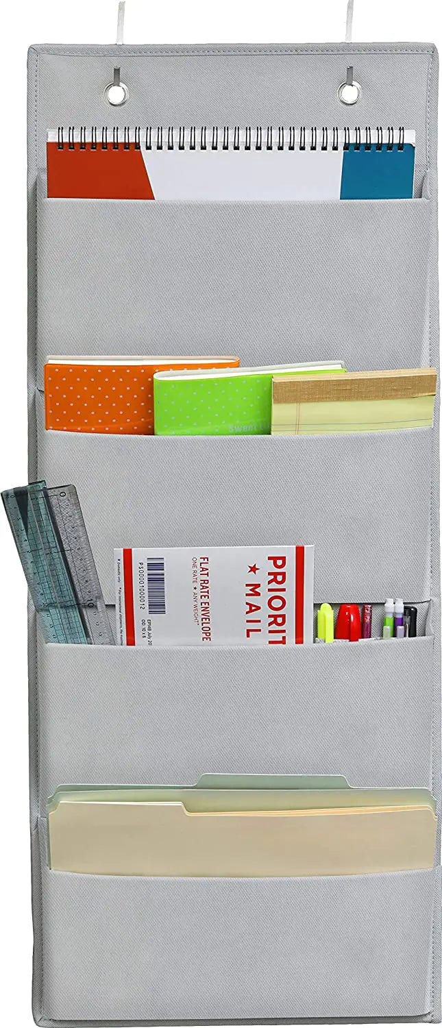 4 Pockets Wall Organizer - Neutral Hanging Storage