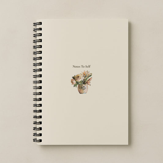"Notes to Self" Minimal Spiral Notebook - Lined, Aesthetic Journal for Work, School & Creative Minds