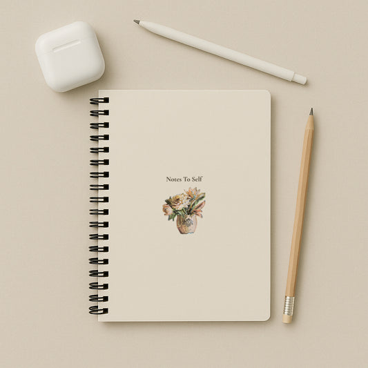 "Notes to Self" Minimal Spiral Notebook - Lined, Aesthetic Journal for Work, School & Creative Minds